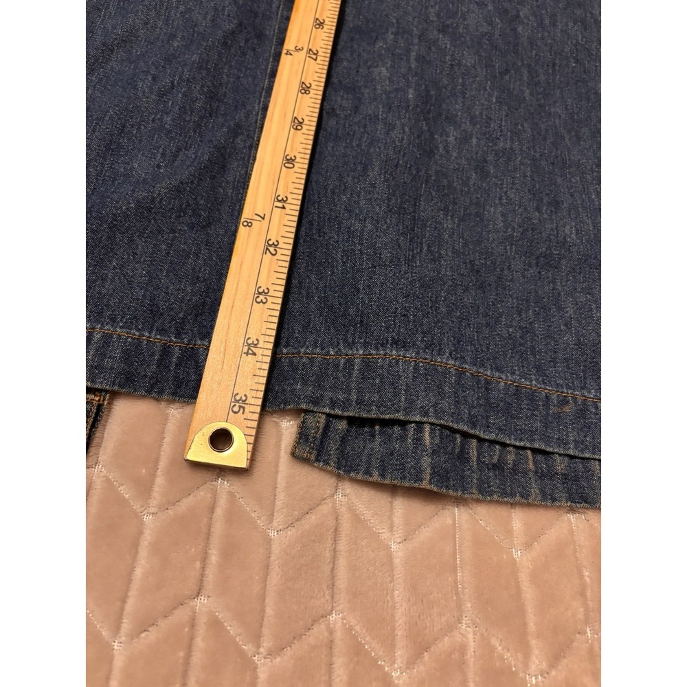 Vintage Bill Blass Denim Midi Skirt Sz 10 Lace Up Corset Front Y2K Western Boho - Picture 13 of 14
